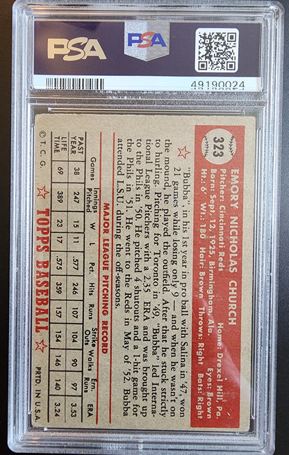 Bubba Church 1952 Topps #323 PSA 3