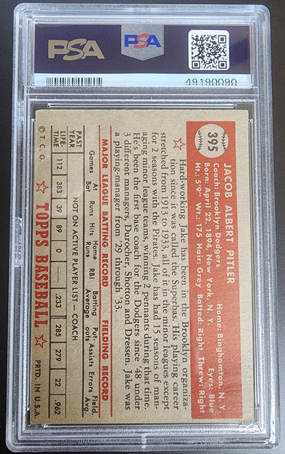 Jake Pitler 1952 Topps #395 PSA 4