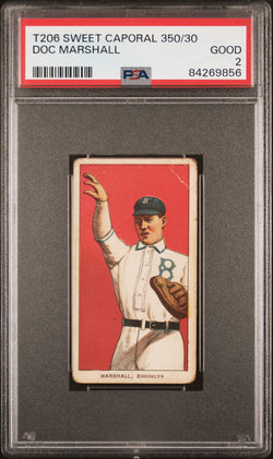 Doc Marshall 1909-11 T206 Sweet Caporal 350/30 PSA 2 Good