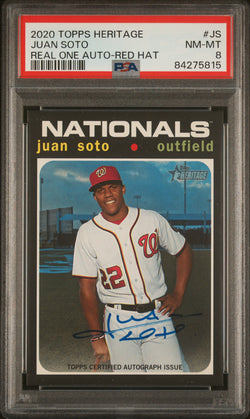 Juan Soto 2020 Topps Heritage Real One Auto PSA 8 NM-MINT