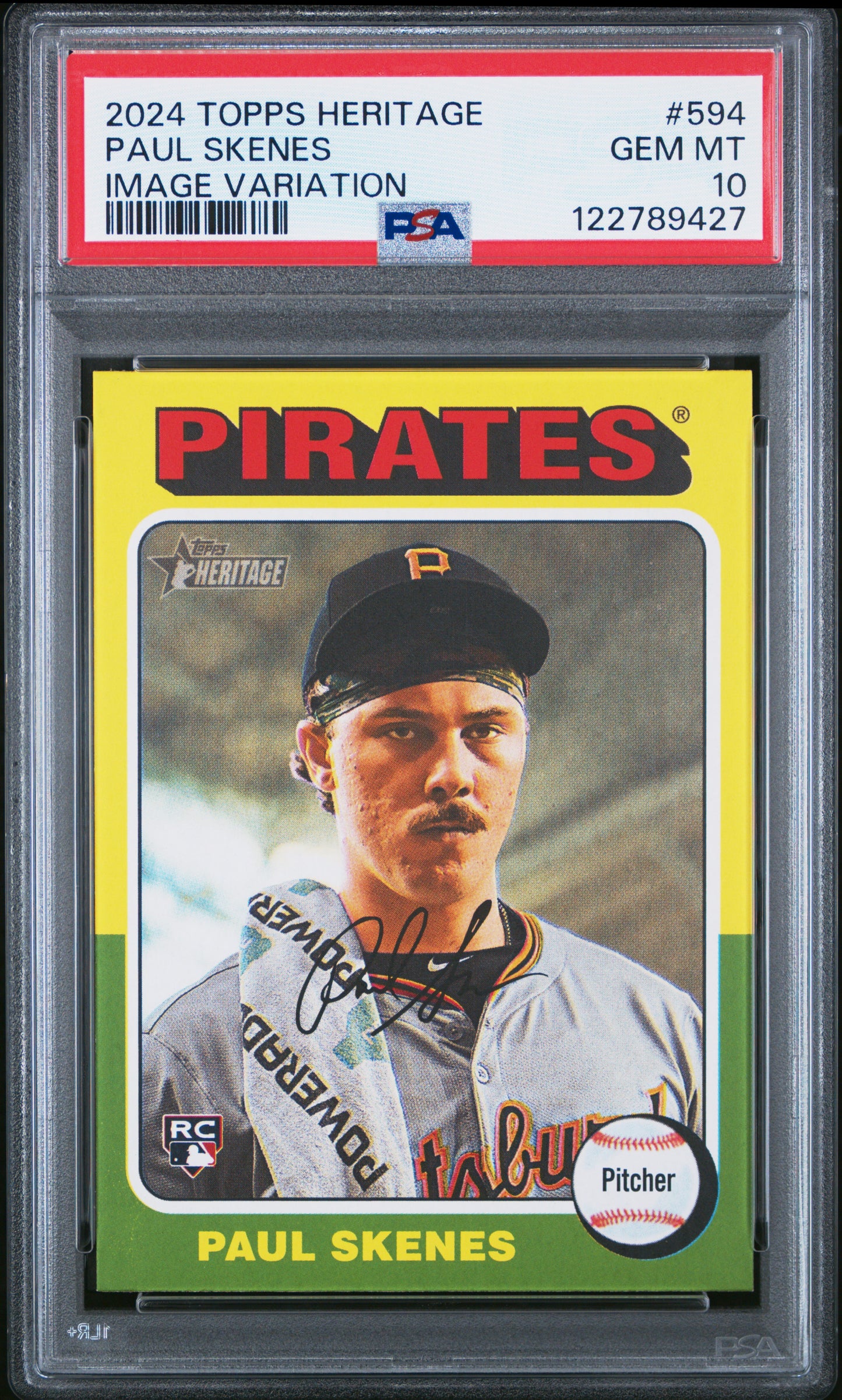 Paul Skenes 2024 Topps Heritage Image Variation Rookie PSA 10 Gem Mint 9427