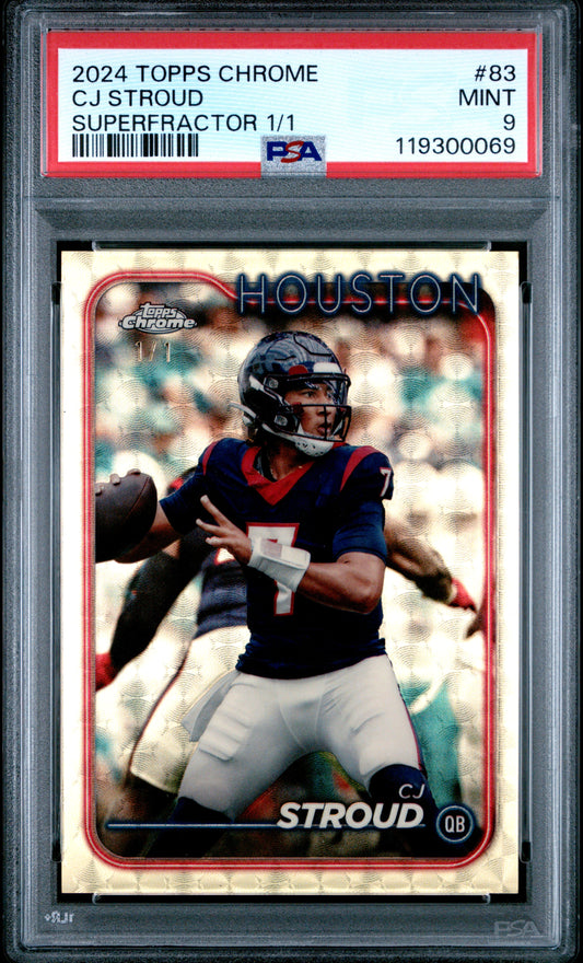 C.J. Stroud 2024 Topps Chrome #83 Superfractor #1/1 PSA 9 Mint