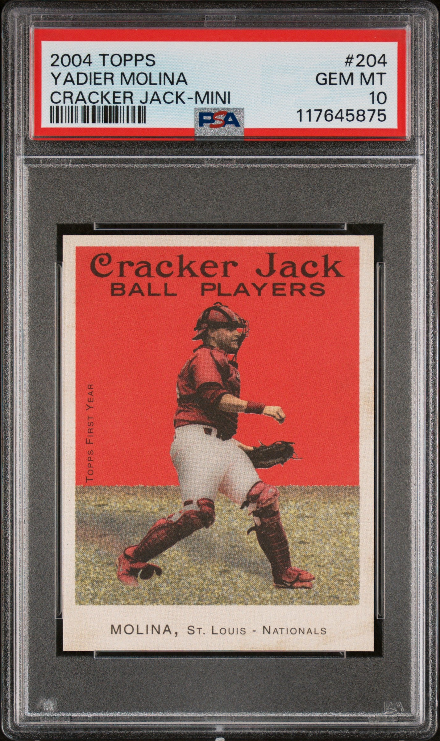 Yadier Molina 2004 Topps Cracker Jack Mini Rookie #204 PSA 10 Gem Mint