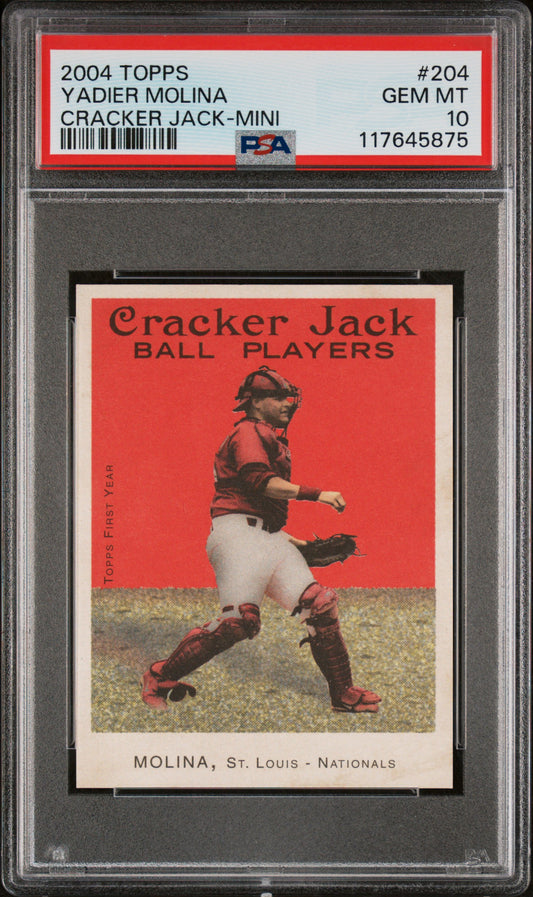 Yadier Molina 2004 Topps Cracker Jack Mini Rookie #204 PSA 10 Gem Mint