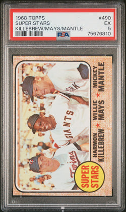 Mickey Mantle Willie Mays Harmon Killebrew 1968 Topps #490 PSA 5 EX