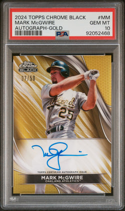 Mark McGwire 2024 Topps Chrome Black #MM Gold Auto #7/50 PSA 10 Gem Mint