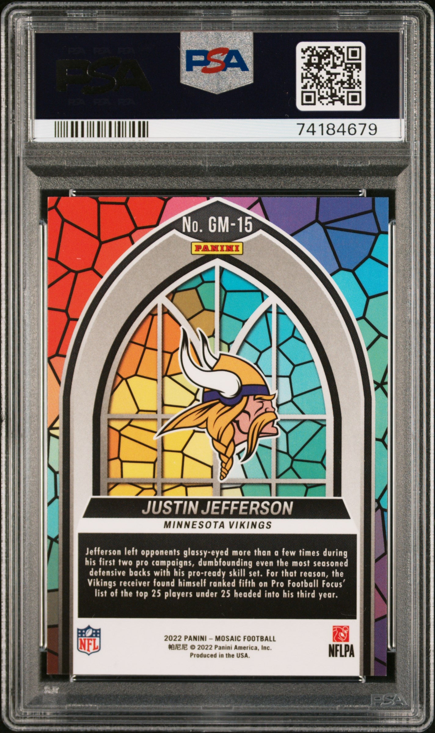Justin Jefferson 2022 Mosaic Glass Mosaic PSA 10 Gem Mint