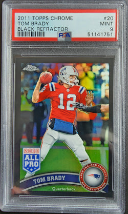 Tom Brady 2011 Topps Chrome #20 Black Refractor #58/299 PSA 9 Mint