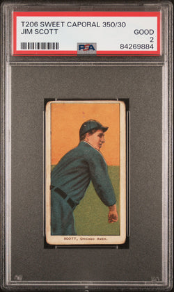 Jim Scott 1909-11 T206 Sweet Caporal 350/30 PSA 2 Good