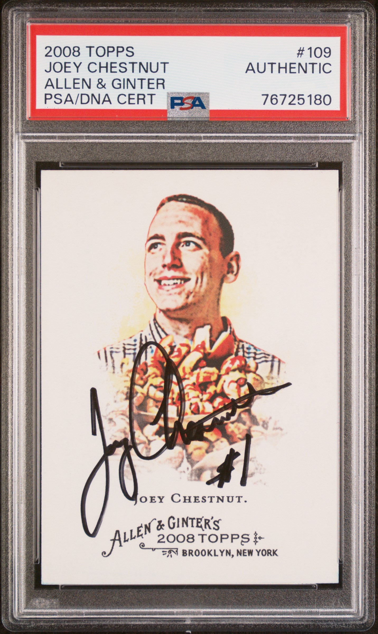 Joey Chestnut 2008 Topps Allen and Ginter Autograph PSA Auth