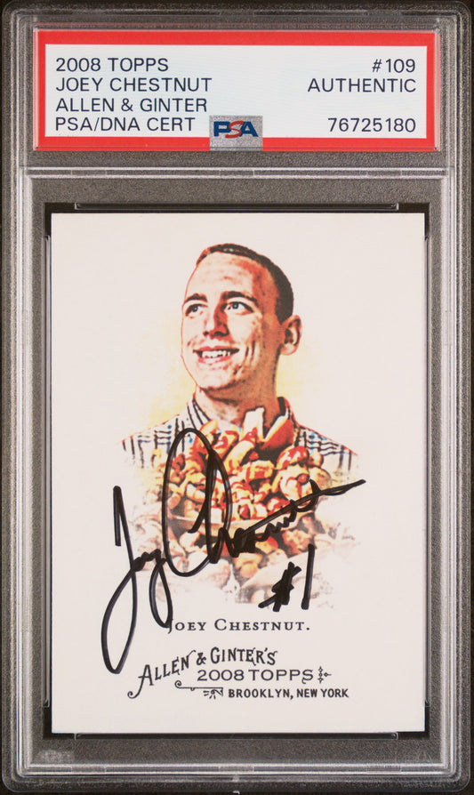 Joey Chestnut 2008 Topps Allen and Ginter Autograph PSA Auth