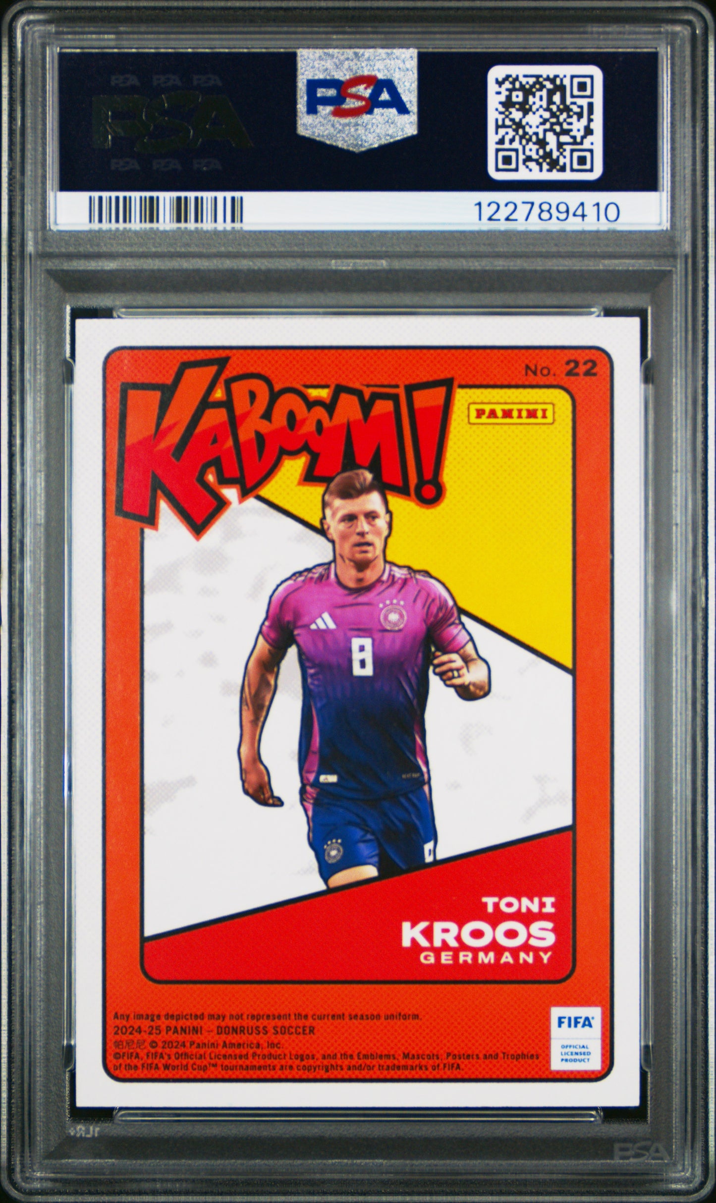 Toni Kroos 2024 Donruss FIFA Kaboom PSA 9 Mint