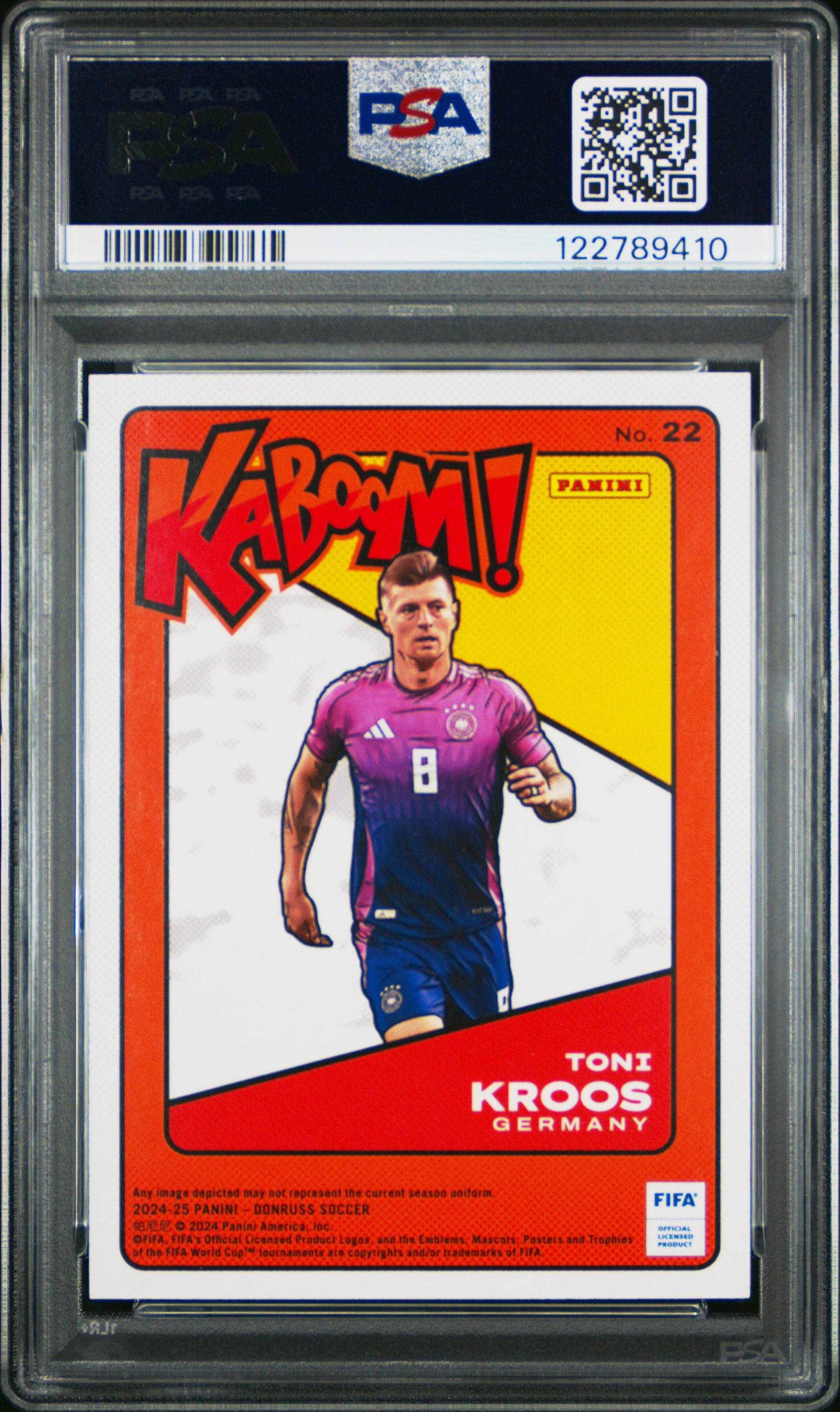 Toni Kroos 2024 Donruss FIFA Kaboom PSA 9 Mint