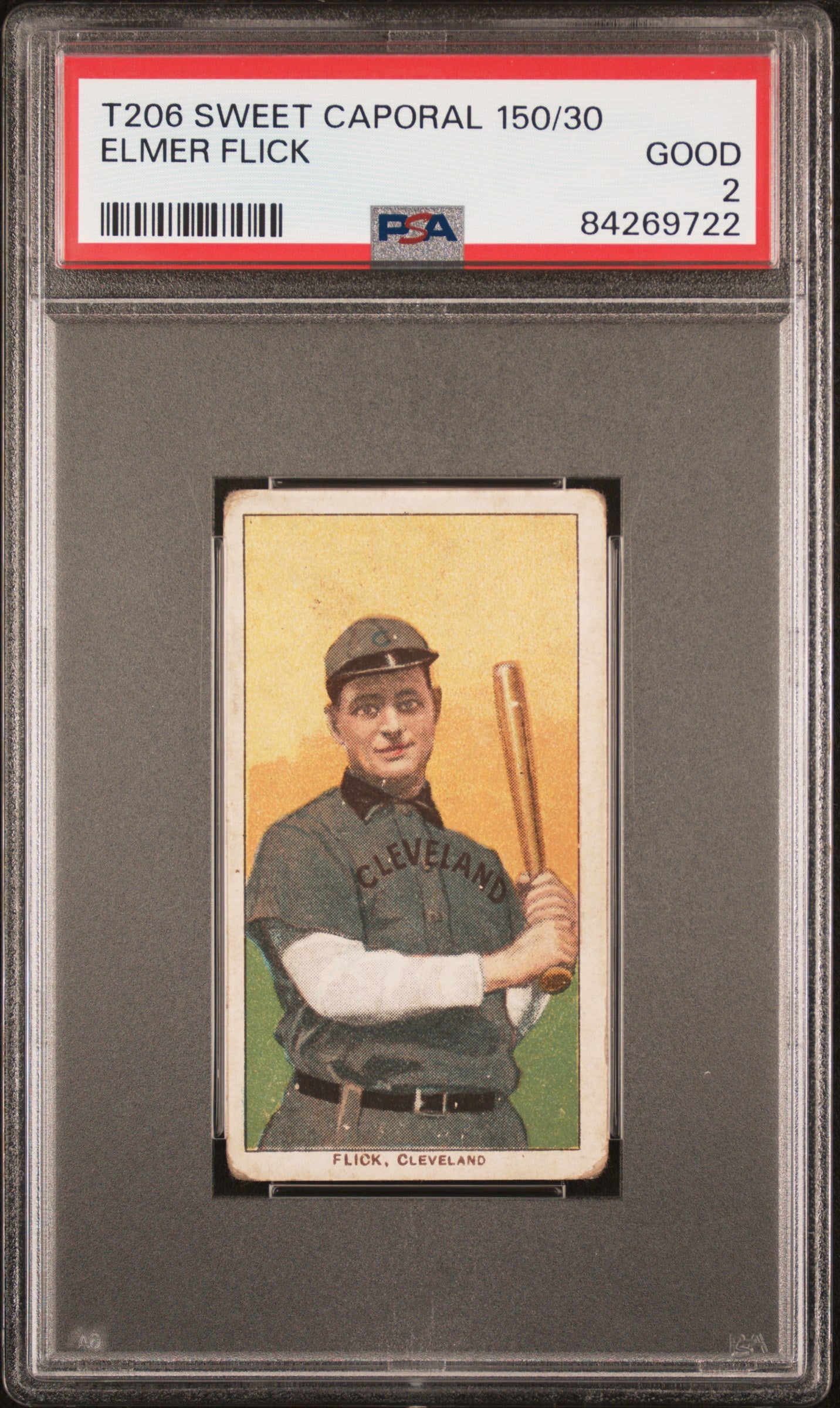 Elmer Flick 1909-11 T206 Sweet Caporal 150/30 PSA 2 Good