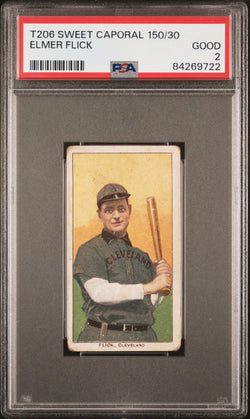 Elmer Flick 1909-11 T206 Sweet Caporal 150/30 PSA 2 Good