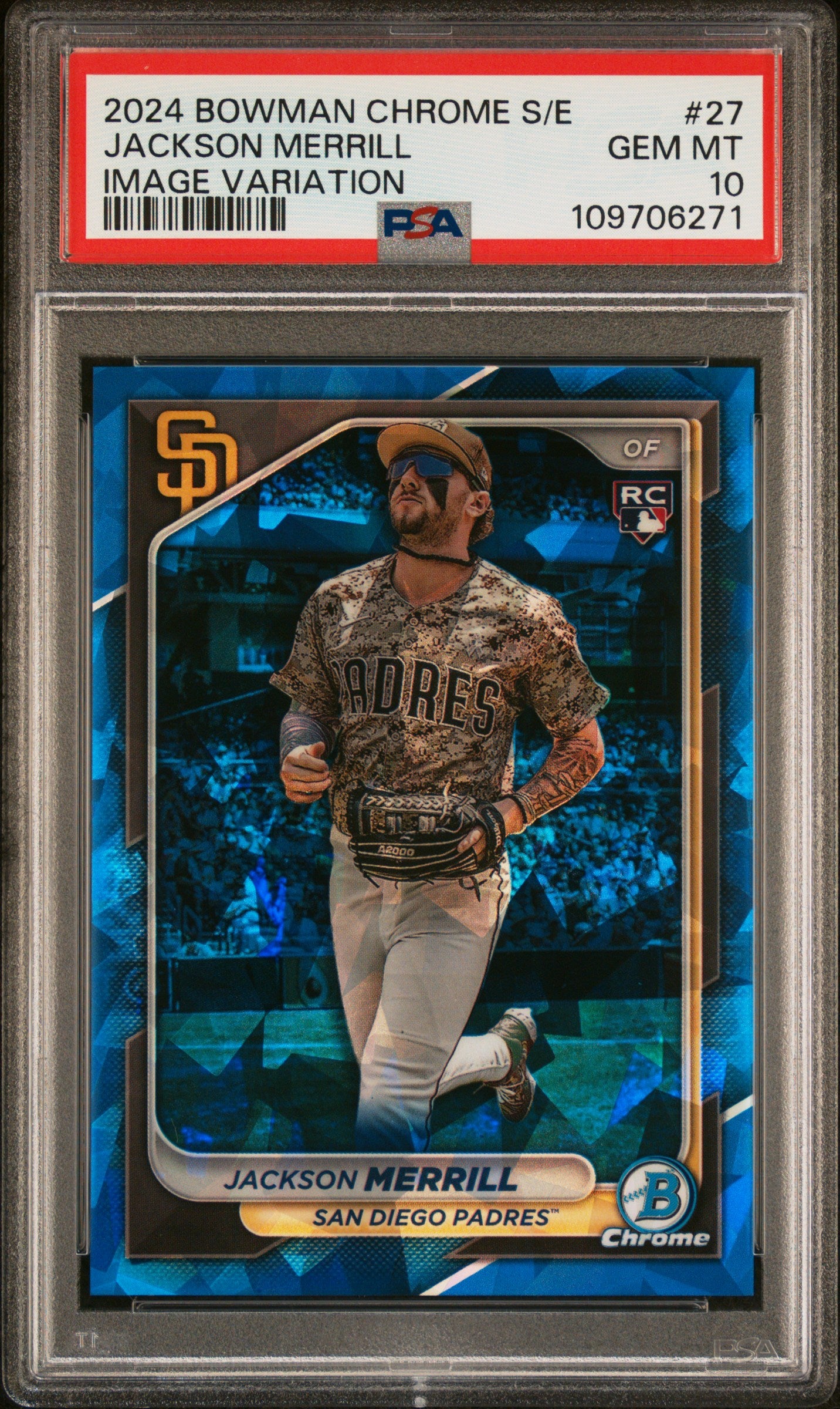 Jackson Merrill 2024 Bowman Chrome Sapphire Image Variation PSA 10 Gem Mint