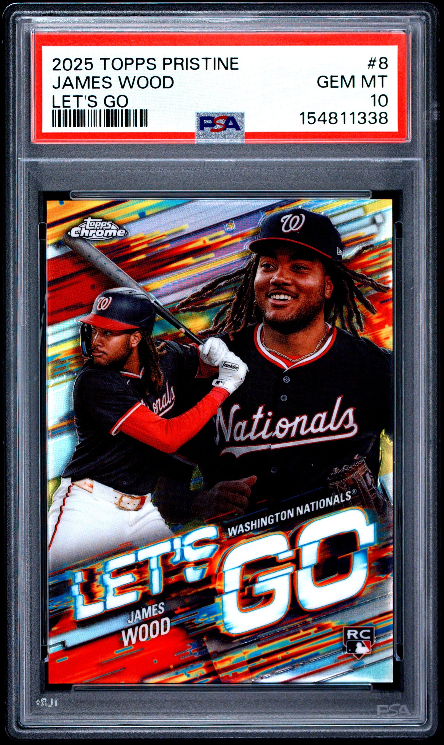 James Wood 2025 Topps Pristine Let's Go Rookie PSA 10 Gem Mint