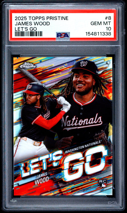 James Wood 2025 Topps Pristine Let's Go Rookie PSA 10 Gem Mint