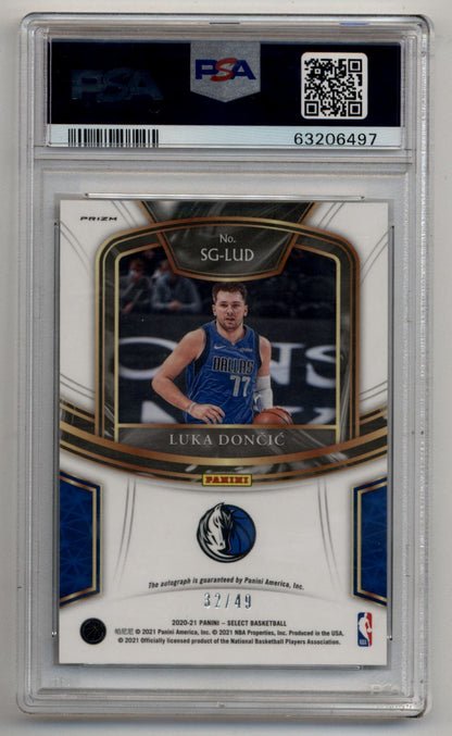 Luka Doncic 2020-21 Select Signatures 32/49 PSA 9 Mint