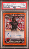 Elly de la Cruz 2024 Topps Chrome Orange Wave Refractor Auto #6/25 PSA 9 Mint