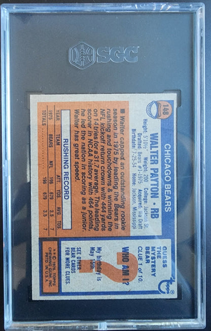 Walter Payton 1976 Topps #148 SGC 7 Near Mint