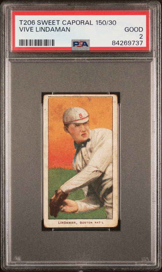 Vive Lindaman 1909-11 T206 Sweet Caporal 150/30 PSA 2 Good