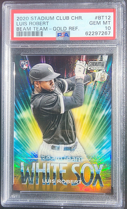 Luis Robert 2020 Stadium Club Chrome Beam Team Gold Refractor #18/50 PSA 10 Gem Mint