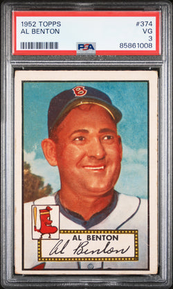 Al Benton 1952 Topps #374 PSA 3