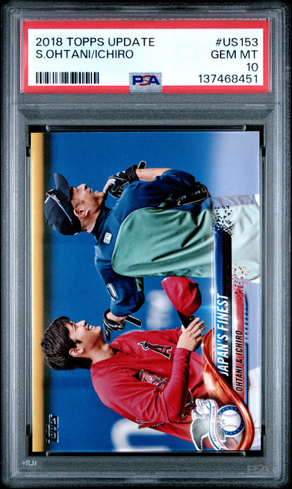 Shohei Ohtani + Ichiro 2018 Topps Update #US153 PSA 10 Gem Mint 8451
