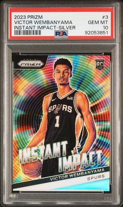 Victor Wembanyama 2023 Panini Prizm Instant Impact Silver PSA 10 Gem Mint