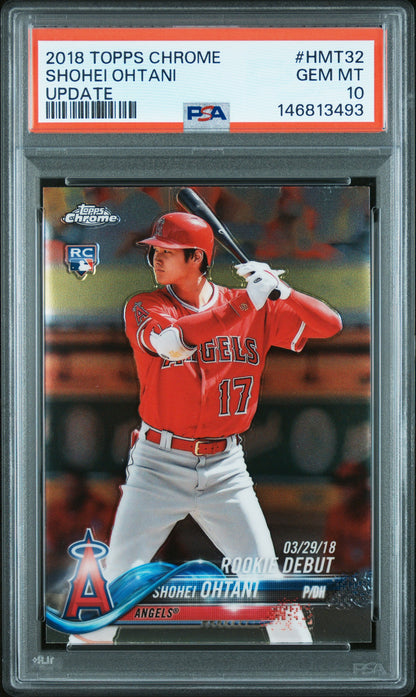 Shohei Ohtani 2018 Topps Chrome Update #HMT32 PSA 10 Gem Mint 3493