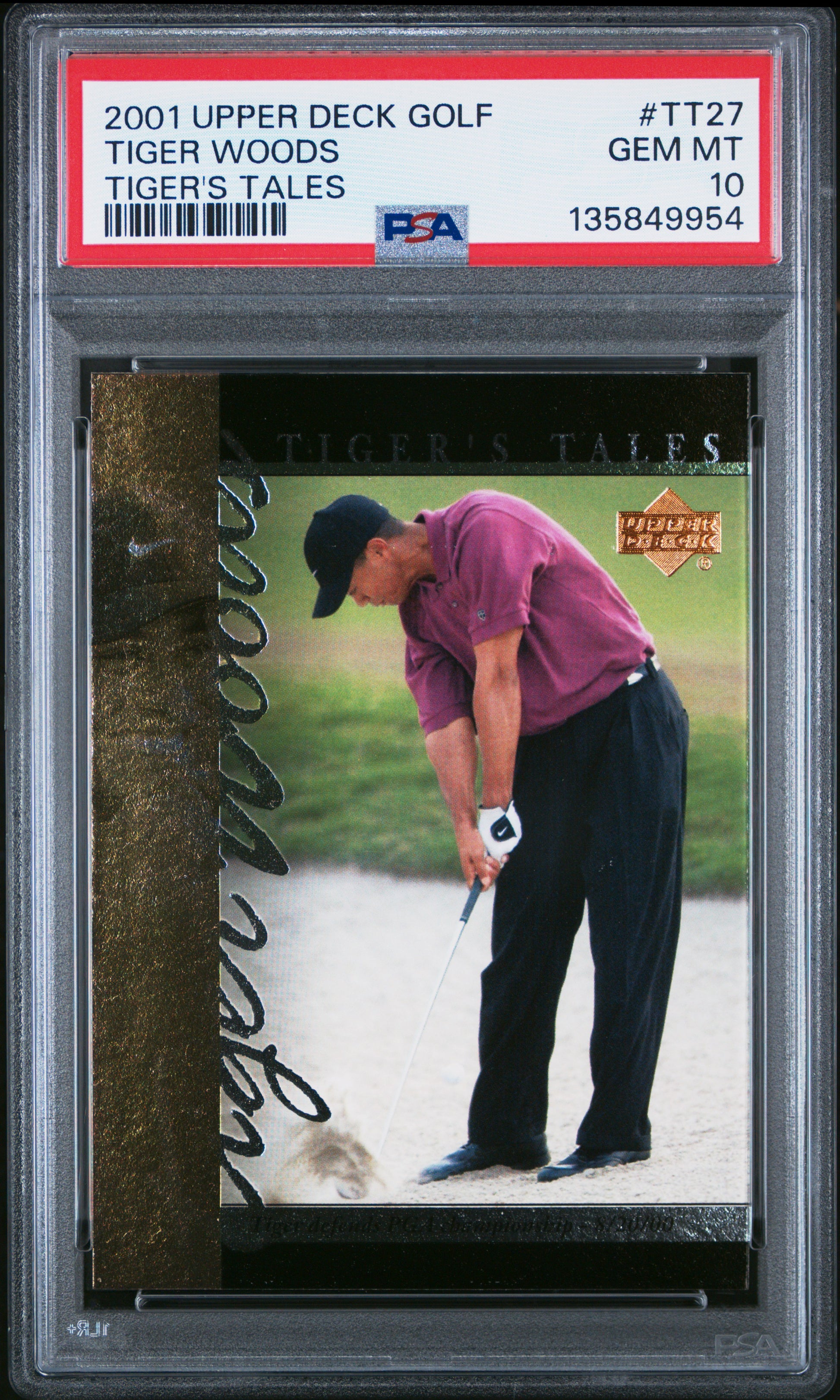 Tiger Woods 2001 Upper Deck Golf Tiger Tales #TT27 PSA 10 Gem Mint
