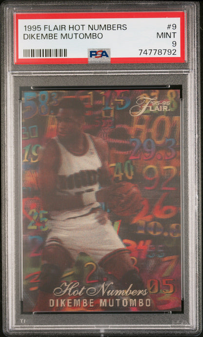 Dikembe Mutumbo 1995 Flair Hot Numbers #9 PSA 9 Mint