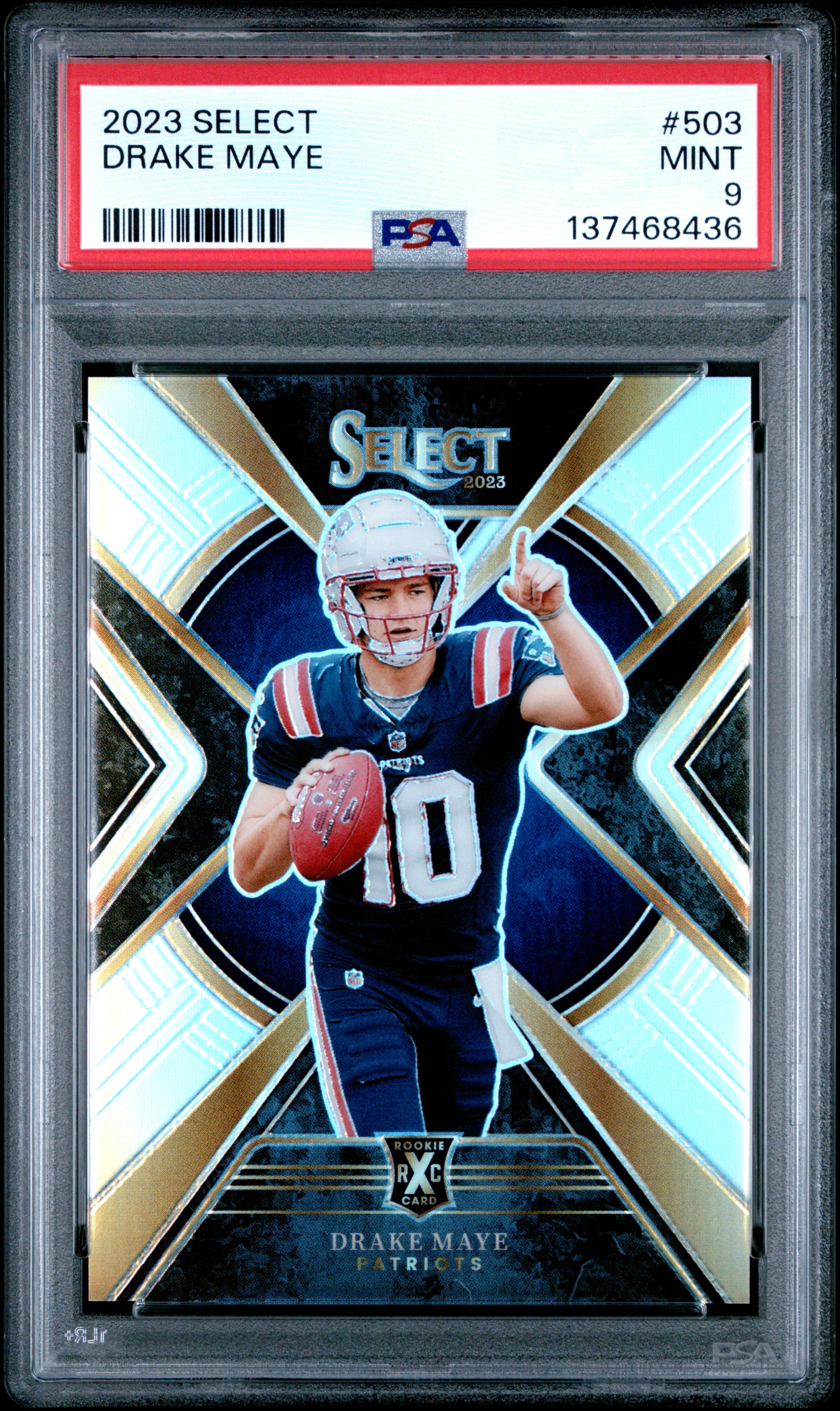 Drake Maye 2023 Panini Select XRC #503 PSA 9 Mint