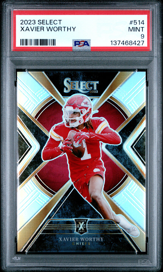 Xavier Worthy 2023 Panini Select XRC #514 PSA 9 Mint