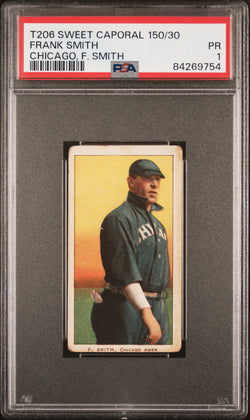 Frank Smith 1909-11 T206 Sweet Caporal 150/30 Chicago, PSA 1 Poor