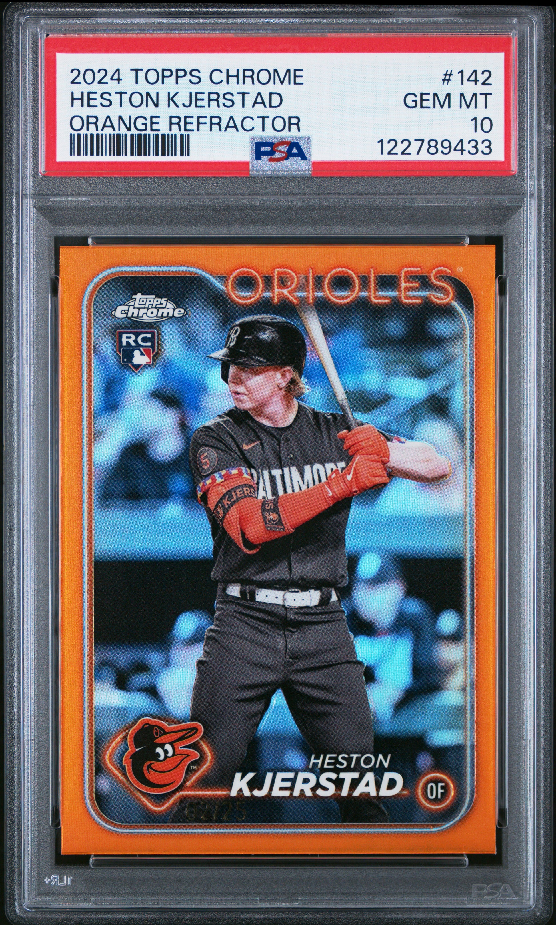 Heston Kjerstad 2024 Topps Chrome Rookie #142 ORange Refractor #2/25 PSA 10 Gem Mint