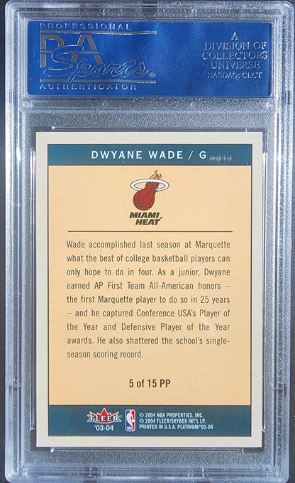 Dwyane Wade 2003 Fleer Platinum Portraits Auto PSA Auth
