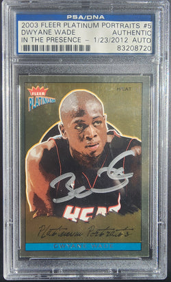 Dwyane Wade 2003 Fleer Platinum Portraits Auto PSA Auth