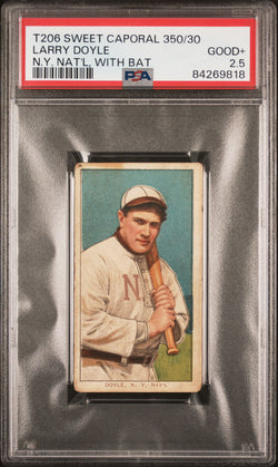 Larry Doyle 1909-11 T206 Sweet Caporal 350/30 N.Y. Nat'L, With Bat PSA 2.5 Good+