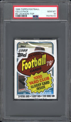 1988 Topps Football Cello Pack Bo Jackson on Top PSA 10 Gem Mint