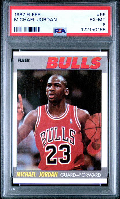 Michael Jordan 1987 Fleer #59 PSA 6 Ex-Mint 0188