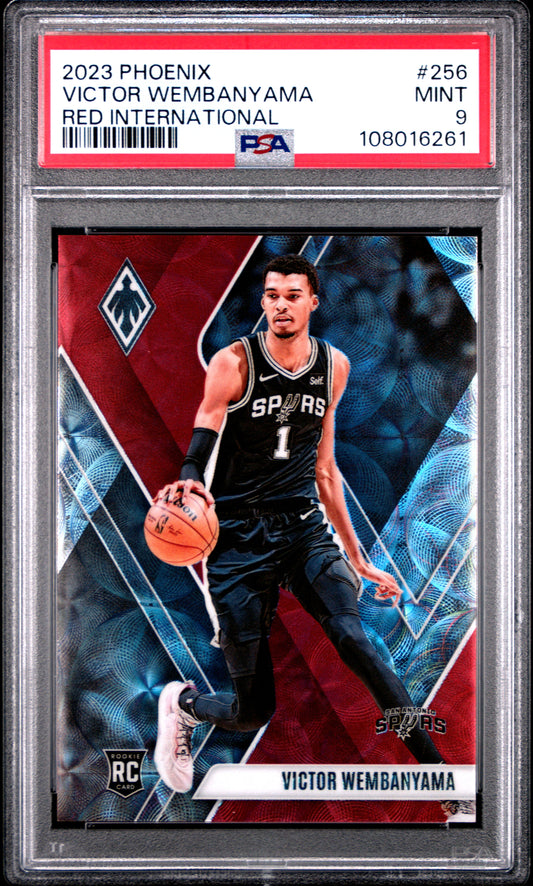 Victor Wembanyama 2023 Panini Phoenix Rookie Red International #60/75 PSA 9 Mint