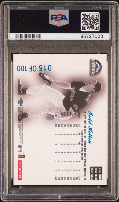 Todd Helton 1998 Flair Showcase Legacy Collection Row 0 #15/100 PSA 7 Near Mint