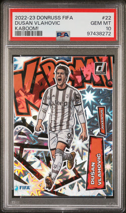 Dusan Vlahovic 2022 Donruss FIFA Kaboom PSA 10