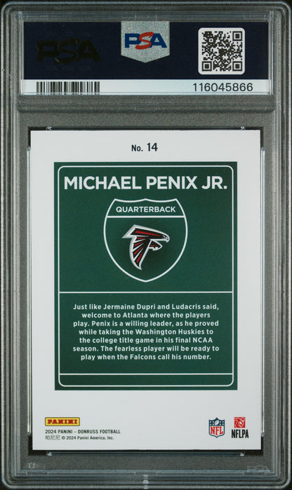 Michael Penix Jr. 2024 Donruss Rookie Downtown PSA 10 Gem Mint