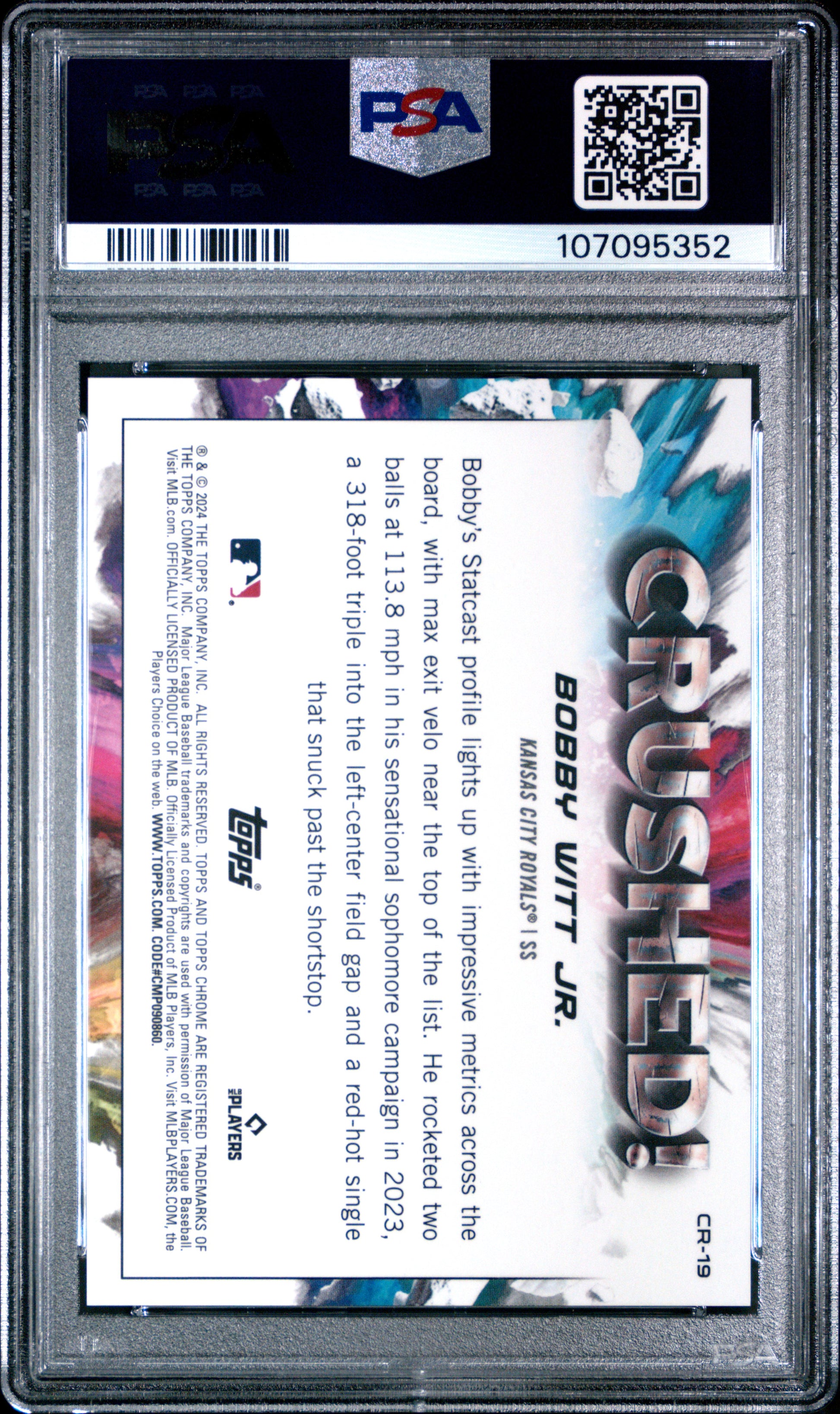 Bobby Witt Jr. 2024 Topps Chrome Update Crushed PSA 10 Gem Mint