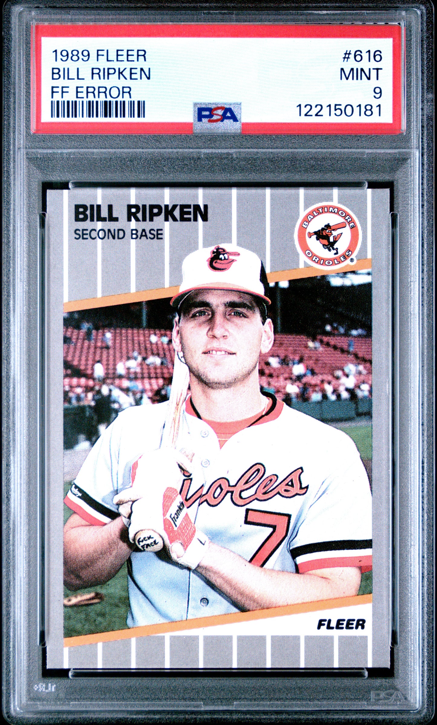 Bill Ripken 1989 Fleer #616 FF Error PSA 9 Mint 0181