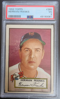 Herman Franks 1952 Topps #385 PSA 3