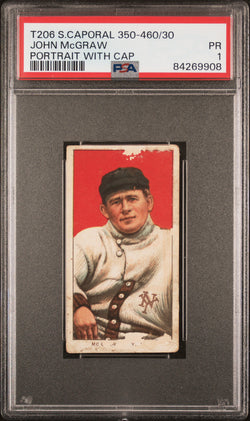 John Mcgraw 1909-11 T206 Sweet Caporal 350-460/30 Portrait With Cap PSA 1 Poor